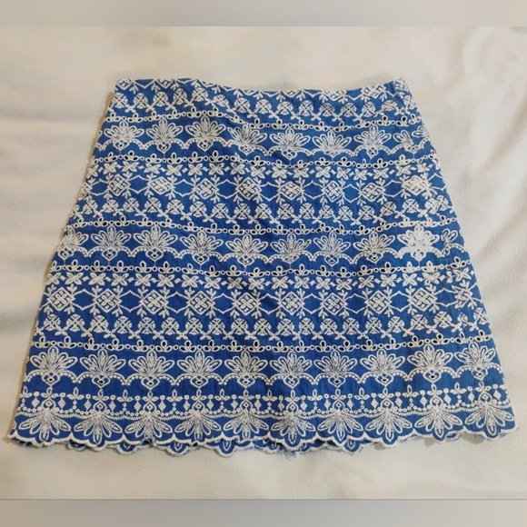 LOFT Dresses & Skirts - LOFT Blue and White Mini Skirt